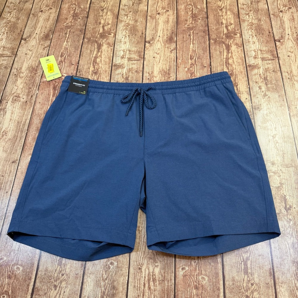 Roundtree & Yorke Performance Shorts Mens Extra Large Blue Straight Fit 7 Inseam